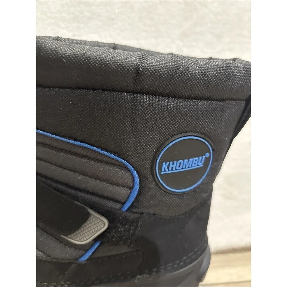 Khombu Men's Size 5M Black/Blue Peter Winter Snow Boots Waterproof NWT